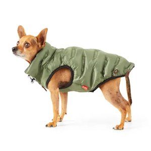 Reddy Olive Pet Puffer Vest, Small